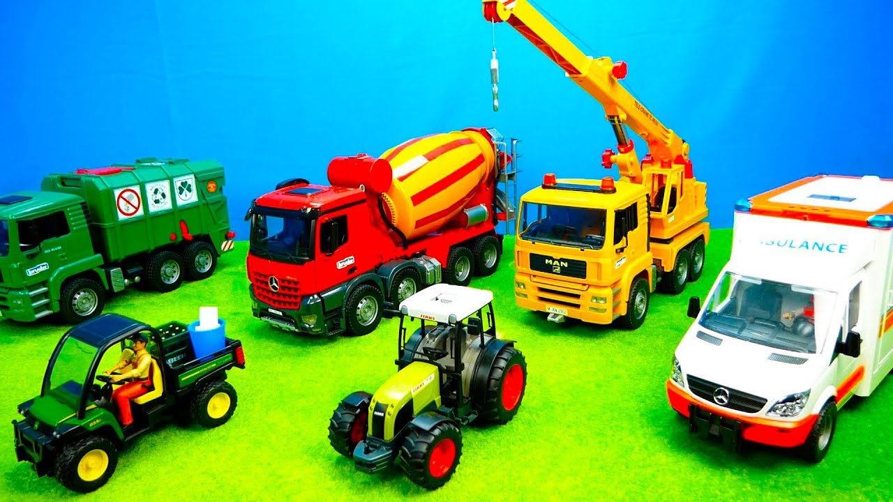 Spielzeugautos für Kinder, Traktor, Müllauto, Bagger, Polizei, Feuerwehr, Dumper, Bruder