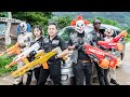 LTT Films : Silver Flash Black Nerf Guns Break Into The Base Fight Mr Tiger Mask Losers Strike Down