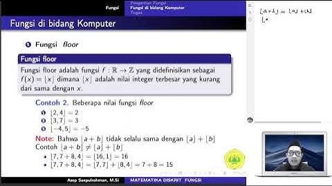 MATEMATIKA DISKRIT | FUNGSI BAGIAN 1
