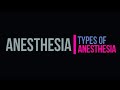 Anesthesia and its types
