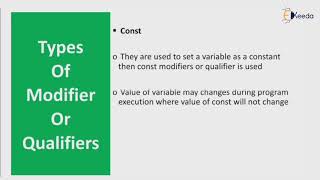 Modifier or Qualifier | Embedded Hardware | Embedded System & RTOS
