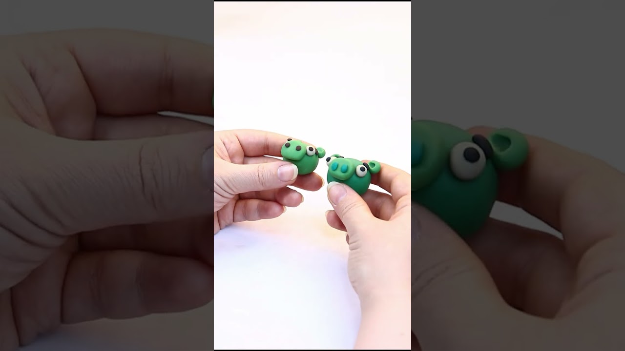 Making clay sculpture of angry birds with polymer clay, action figure diorama | 