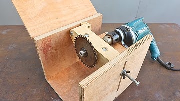 Great circular saw table idea when used from a homemade drill press / Tips for your hand drill tool