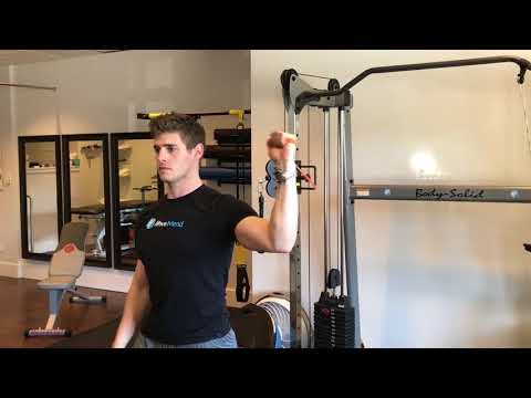 Standing Shoulder Internal Rotation Band with Overhead Press