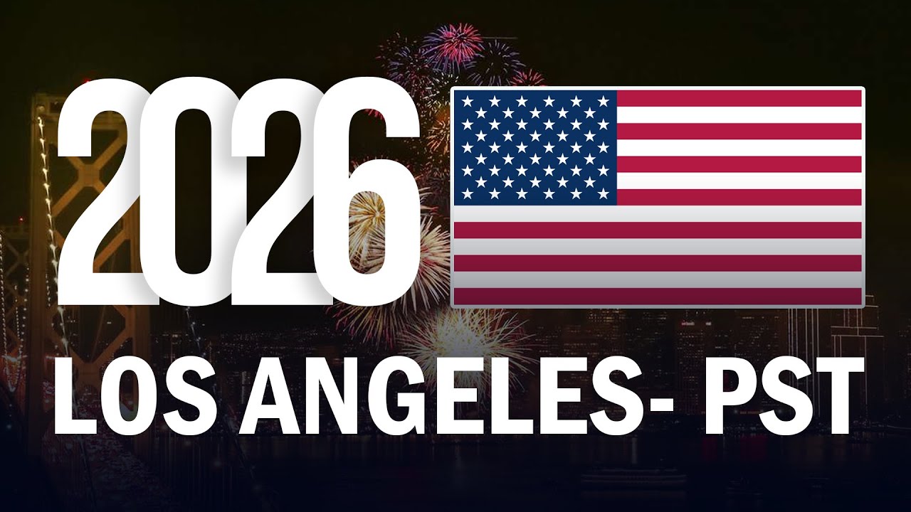 🔴 Los Angeles New Year Countdown 2026 USA NYE 2025 | PST Pacific Standard Time