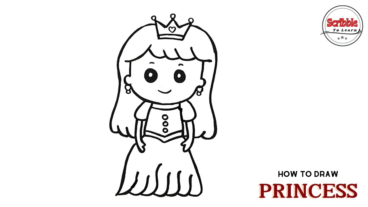 How To Draw A Princess Easy For Kids || Princess Drawing Step By Step ...