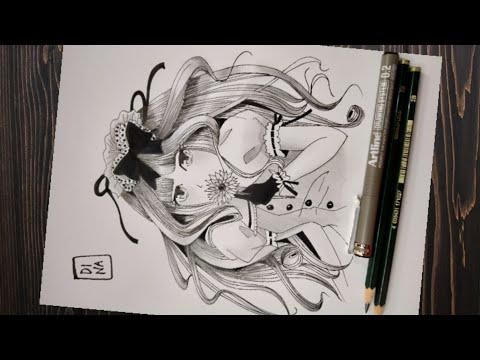 Comment dessiner Anime Lolita gothique #manga #anime #tutorial #caramenggambar