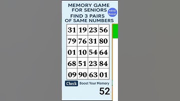 Brain Training Challenge for Seniors: Match the Numbers #braintraining