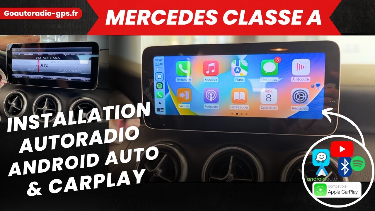 Apple Carplay sans fil et Android Auto Mercedes Classe A sur écran  d'origine – GOAUTORADIO