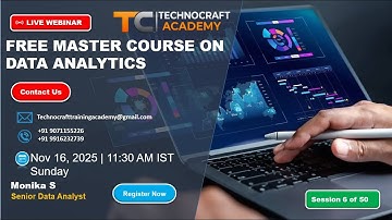 Free Master Webinar Session on Data Analytics - SQL (Sub-Queries in SQL) - Session 6