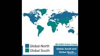 Global South and Global North           Source: Wikimedia Commons #geography #map