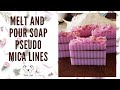 Melt and Pour Soap Making Pseudo Mica Lines MP base Tutorial for Beginners
