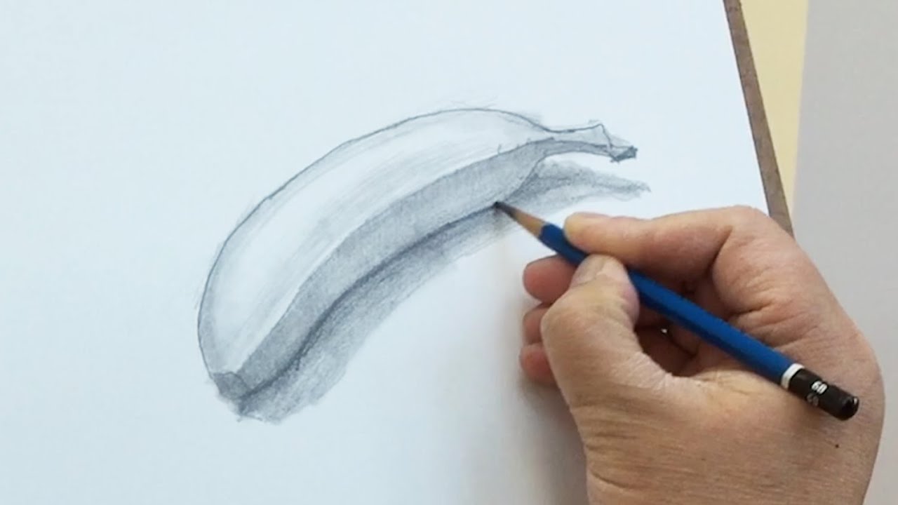 How to draw a banana with pencil - YouTube