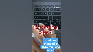 ShortCut For Styling Your Word Using Heading Style 1 | #shorts #ytshorts #shortcuts