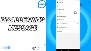 How To Disappearing Message On Imo App