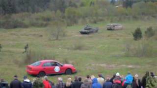 Danish Leopard 2A5 tank vs Red Car