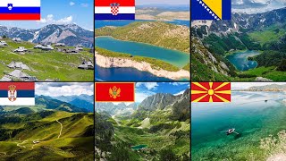 Slovenia vs Croatia vs Bosnia vs Serbia vs Montenegro vs North Macedonia - Nature comparison