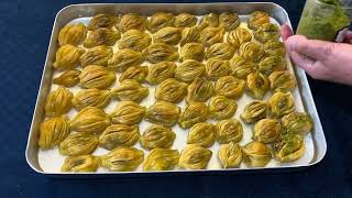 TEK KELİMEYLE ŞAHANE‼️ KAYMAKLI FISTIKLI MİDYE BAKLAVASI💯 - Leyla’nın Lezzet Durağı