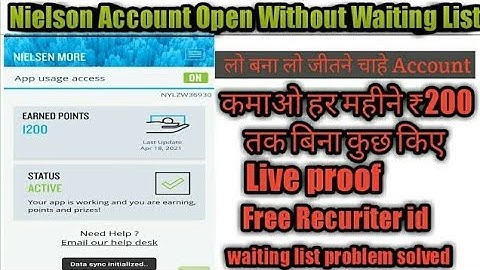 Nielsen More Waiting List Problem|  Nielsen More signup link not open| Free Recuriter ID|Not Credit