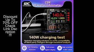 I2C C09 Waveform Ammeter 0-40V Input Dual Channel Voltage Current Tester 4 Inch HD Display Fast Diod