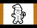 HOW TO DRAW A GINGERBREAD MAN FOR CHRISTMAS | Easy drawings