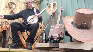 Andrew Hall woodturner. Blues bowl Part 3 inspired by Seasick Steve and the cigar box guitar
