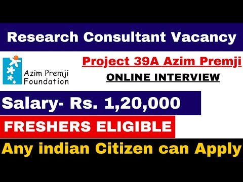 Azim Premji Foundation Research Vacancy 2024 