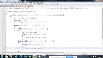 Find the Deepest Level from the given JSON String/Object