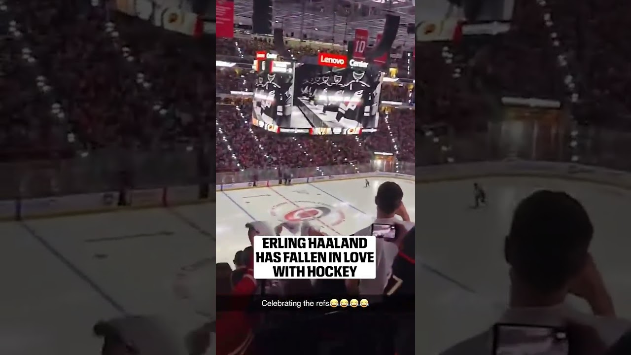 Haaland is a hockey fan now š„ (via erling.haaland/snapchat)