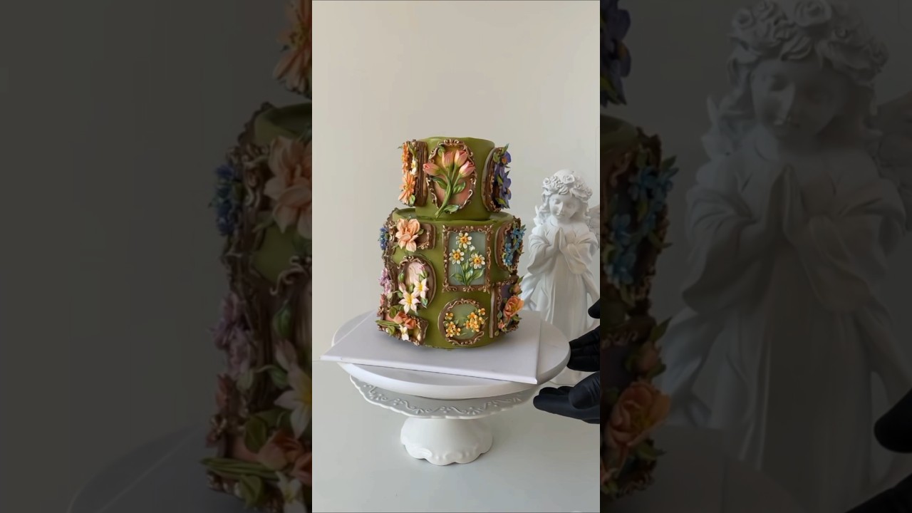 Торт в виде цветочной рамки 🌷 