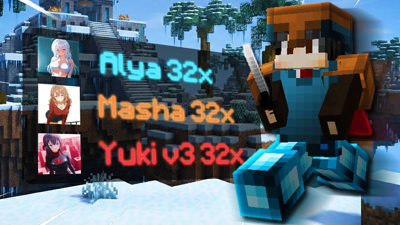 TOP 3 ANIME MINECRAFT BEDWARS TEXTURE PACK v3 32x (Roshidere Edition ...