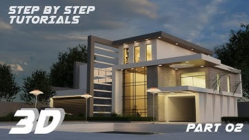 LUXURY EXTERIOR DESIGN TUTORIALS in 3ds Max & Corona Render | Realistic Visualization | PART 02