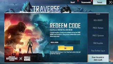Pubg Mobile Traverse Redeem code