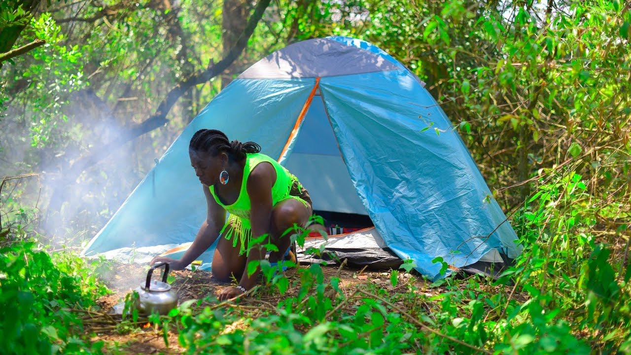 Solo girl Camping In the Forest , Cooking - Relaxing Satisfy - Nature ...