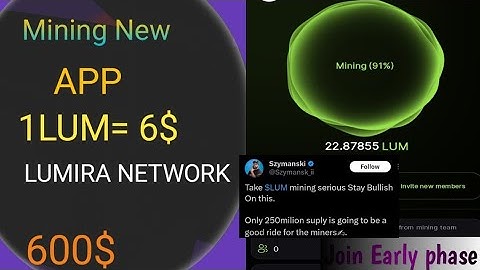 MIRA Network Airdrop 🖇️ 1LUM=6$ new mining App big profit Join Early phase..💵💵