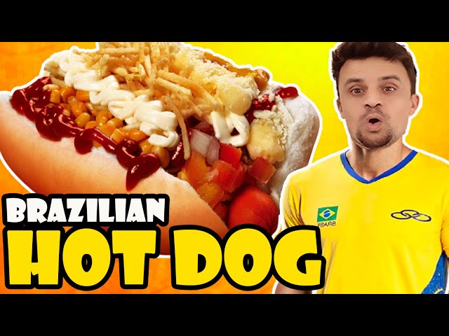 Traditional Brazilian Hot Dog in Closeup and Selective Focus