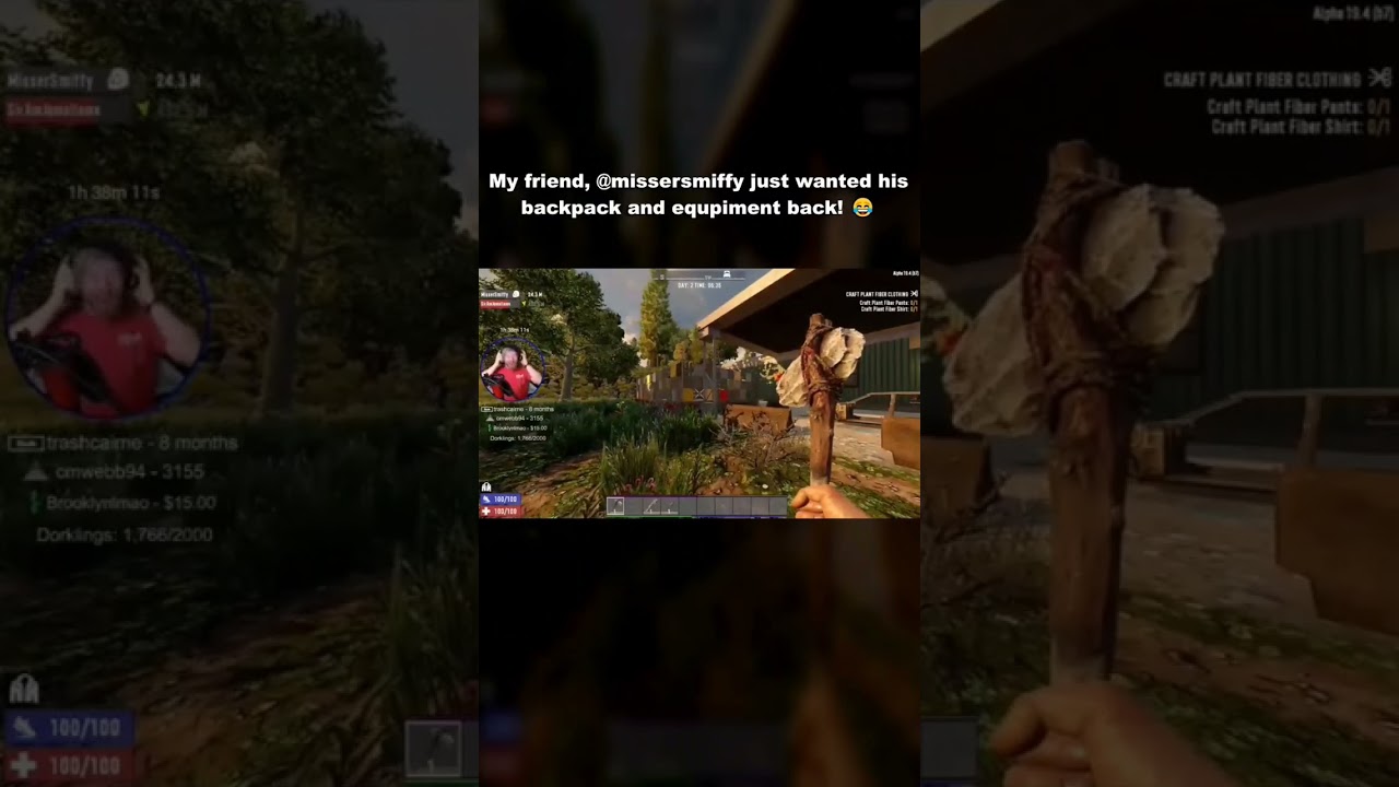 @missersmiffy just wanted his equipment back 😂😂 #shorts #7daystodie #youtubegaming