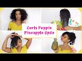 Curly Hair Pineapple Updo using Curls Poppin Pineapple Collection