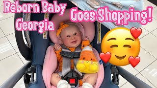 Reborn Baby Georgia Goes Shopping At 3 Stores! Carters, TJ Maxx, And Burlington!