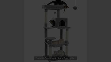 Cat Tree for Indoor Cats 5-Level Cat Tower for Large Cats with Large Hammock Sisal Covered Scratchin
