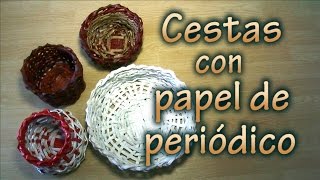 025 Cestas con papel de periódico 025 Cestas con papel de periódico