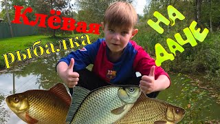 ОТЛИЧНАЯ РЫБАЛКА, НА ДАЧНОМ ПРУДУ!