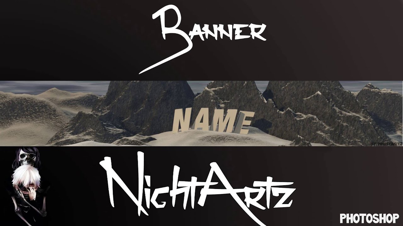 Epic Mountain  Banner  Template  HD NightArtz Cinema4D Photoshop YouTube