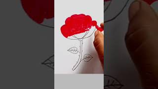 Beautiful Rose Drawing Tutorial 🌹✨ #shorts