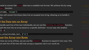 How to Read a bytea Type Column in PostgreSQL Line by Line