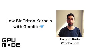 Lecture 34: Low Bit Triton Kernels