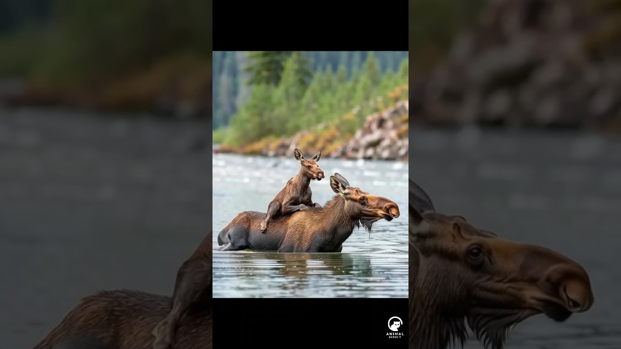 "Baby Moose HITCHES A RIDE! 🛟🦌 (Mama's Epic River Rescue)"