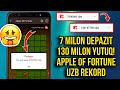 130 milon som yutuq uzb rekord apple of fortune daxshat yutuqli strotegiya  vertualbola