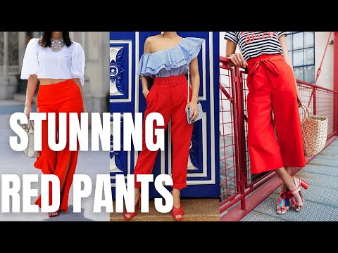 Video: Dienas apģērbs: perfekti sarkani bikses un melnas papēži