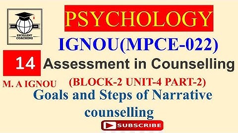 IGNOUMPCE022|AssessmentinCounselling|Goals and Steps of Narrative counselling|Block 2|Unit 4|Part 2